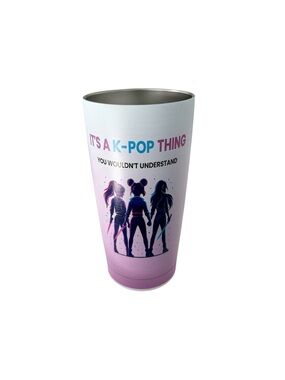 ✨5/$25 K-Pop Graphic Stainless Tumbler - Pink & White